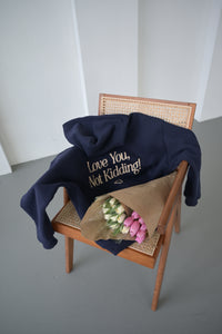 Love You, Not Kidding! Hoodie Blueberry